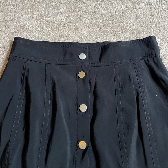 Ba&sh Black Viscose Blend Snap Front Chan Lady Skirt Sz. 1 (4) - Picture 3 of 5